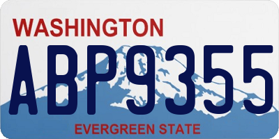 WA license plate ABP9355