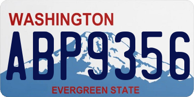 WA license plate ABP9356