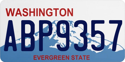 WA license plate ABP9357
