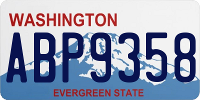 WA license plate ABP9358