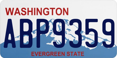 WA license plate ABP9359