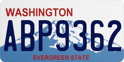 WA license plate ABP9362