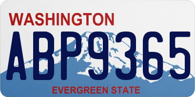 WA license plate ABP9365