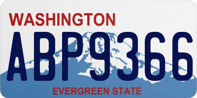 WA license plate ABP9366