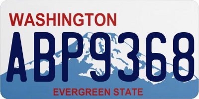 WA license plate ABP9368