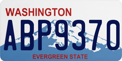 WA license plate ABP9370