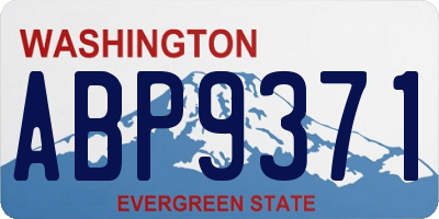 WA license plate ABP9371