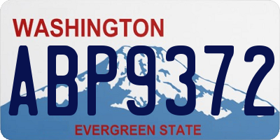 WA license plate ABP9372