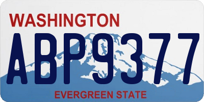 WA license plate ABP9377