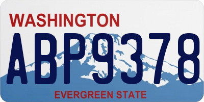 WA license plate ABP9378