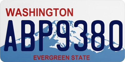 WA license plate ABP9380