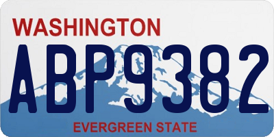 WA license plate ABP9382
