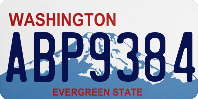 WA license plate ABP9384