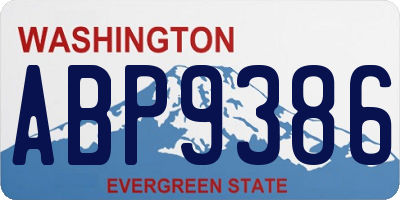 WA license plate ABP9386