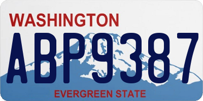 WA license plate ABP9387