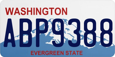 WA license plate ABP9388