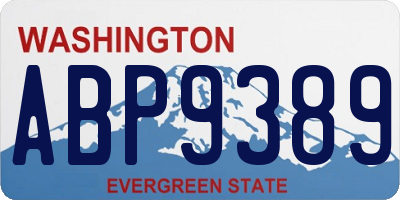 WA license plate ABP9389