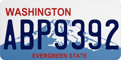 WA license plate ABP9392