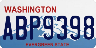 WA license plate ABP9398