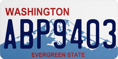 WA license plate ABP9403