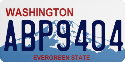 WA license plate ABP9404