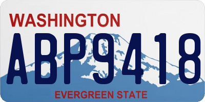 WA license plate ABP9418