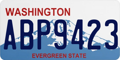 WA license plate ABP9423