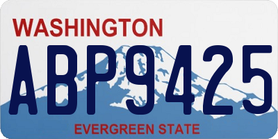 WA license plate ABP9425