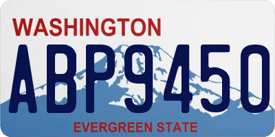 WA license plate ABP9450