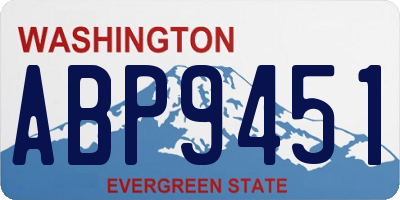 WA license plate ABP9451