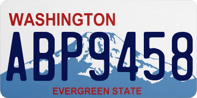 WA license plate ABP9458