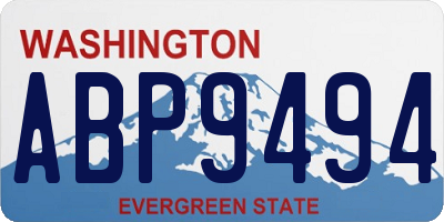 WA license plate ABP9494