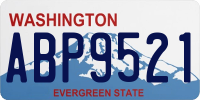 WA license plate ABP9521