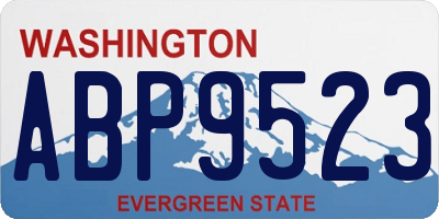 WA license plate ABP9523