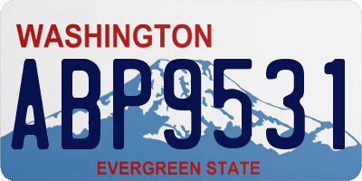 WA license plate ABP9531