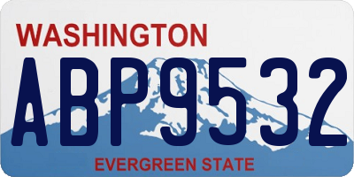 WA license plate ABP9532