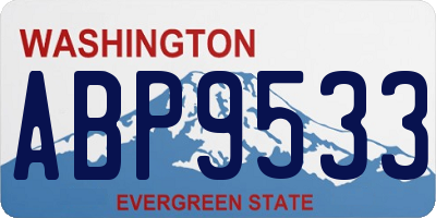 WA license plate ABP9533