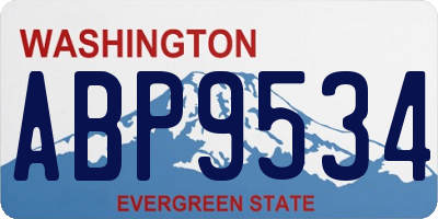 WA license plate ABP9534