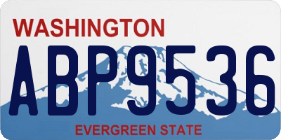 WA license plate ABP9536