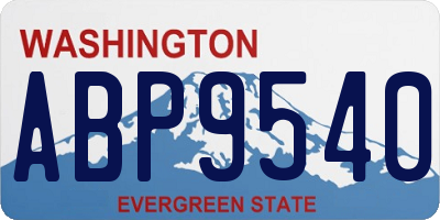 WA license plate ABP9540
