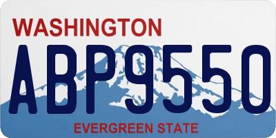 WA license plate ABP9550