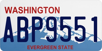 WA license plate ABP9551