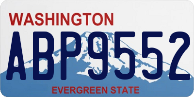 WA license plate ABP9552