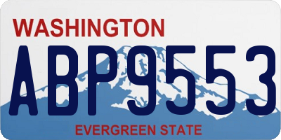 WA license plate ABP9553