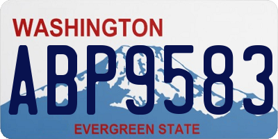 WA license plate ABP9583
