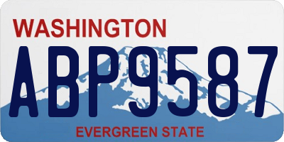 WA license plate ABP9587