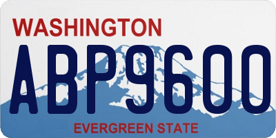 WA license plate ABP9600