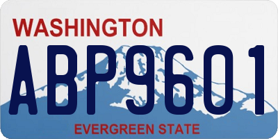 WA license plate ABP9601