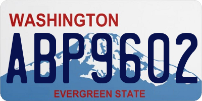 WA license plate ABP9602
