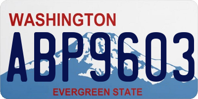 WA license plate ABP9603